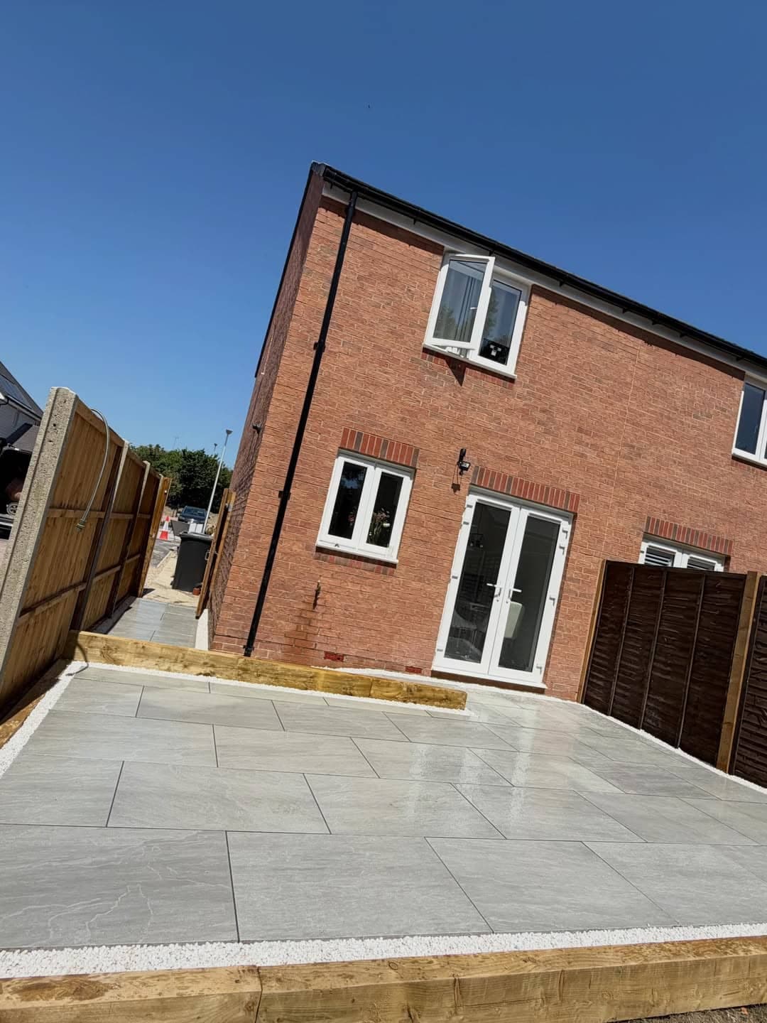 Kandla Grey Porcelain Patio & Sleeper Wall after photo 3