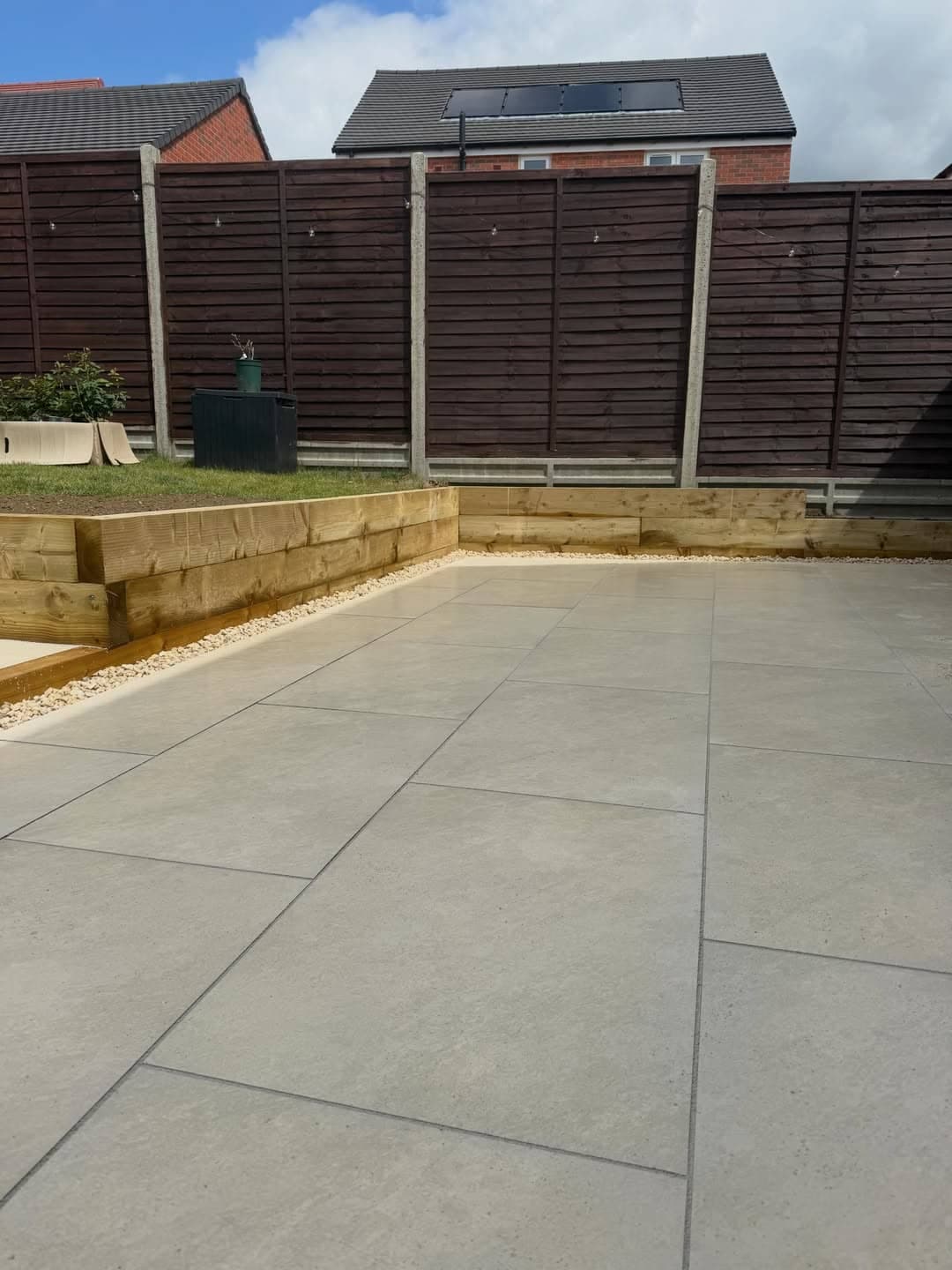 Quartz White Porcelain Patio & Sleeper Wall after photo 5