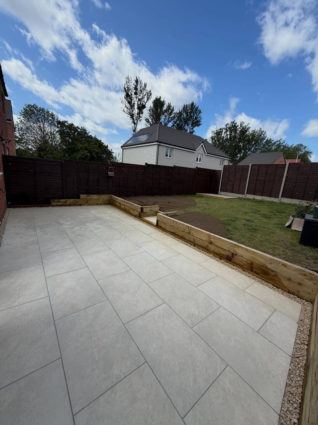 Quartz White Porcelain Patio & Sleeper Wall after photo 6