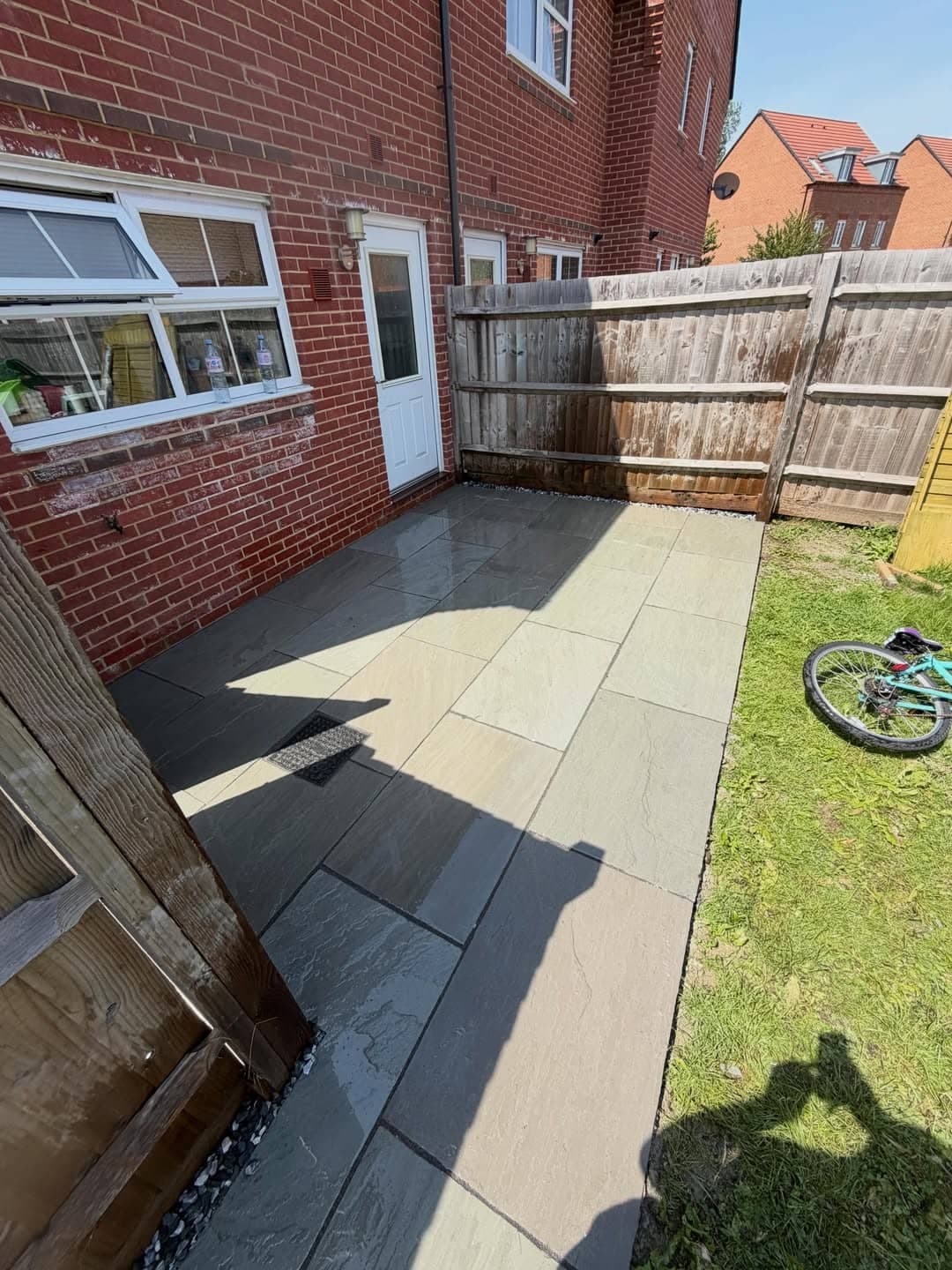 Grey Sandstone Patio Installation
