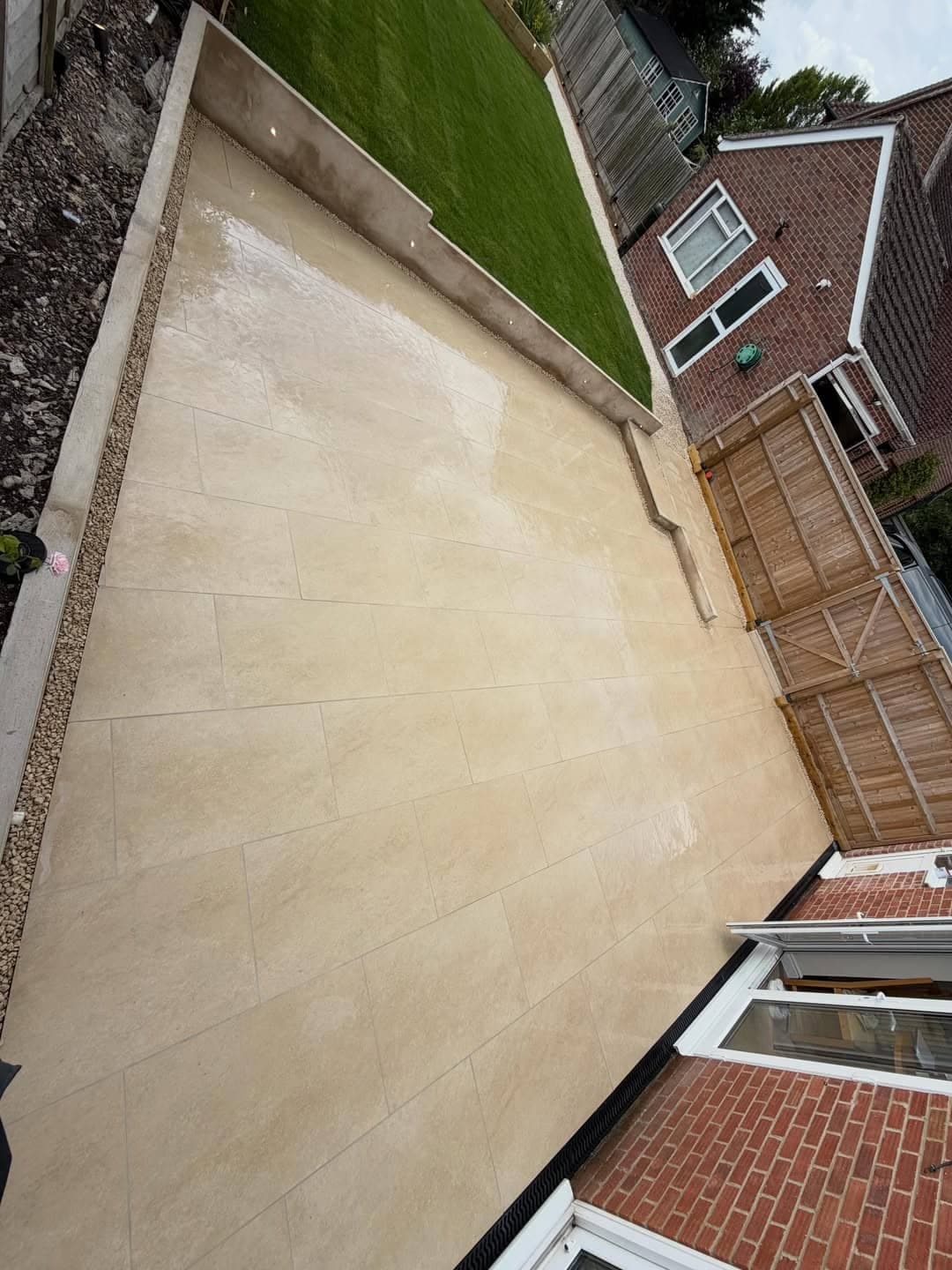 Garden Makeover With Porcelain Patio & Turf