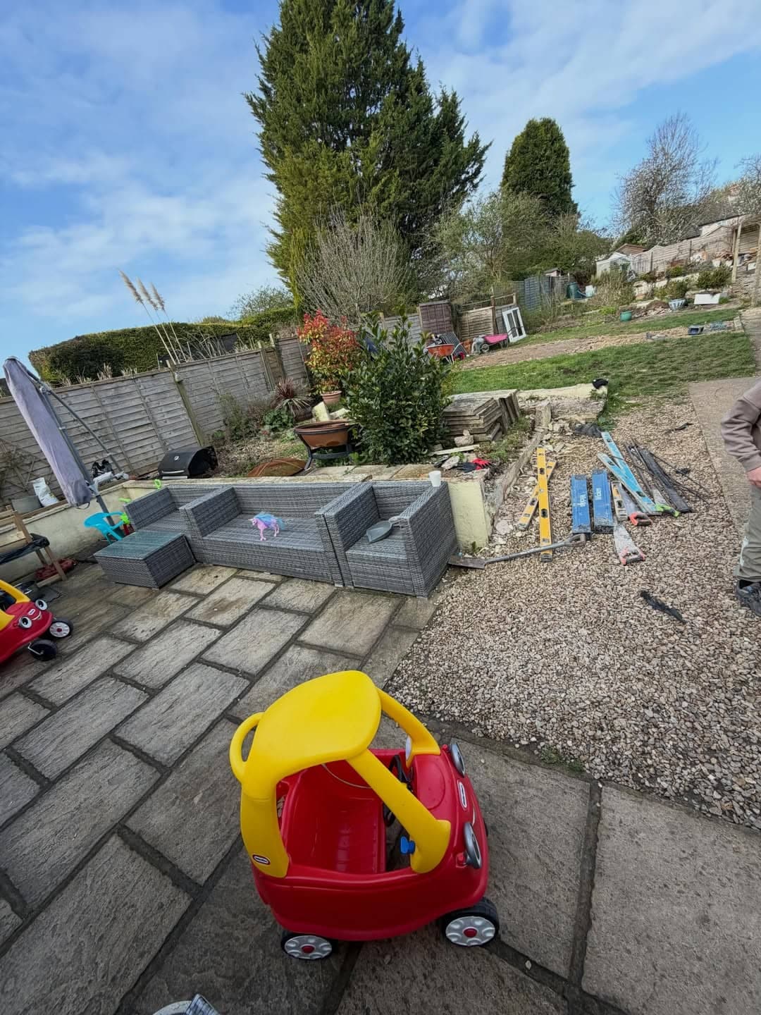 Garden Makeover With Porcelain Patio & Turf before photo 1