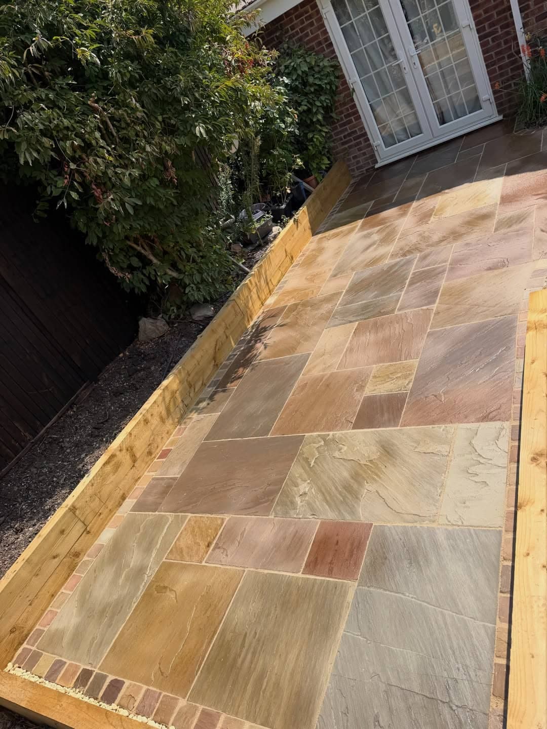 Raj Sandstone Patio With Raj Green Border after photo 4