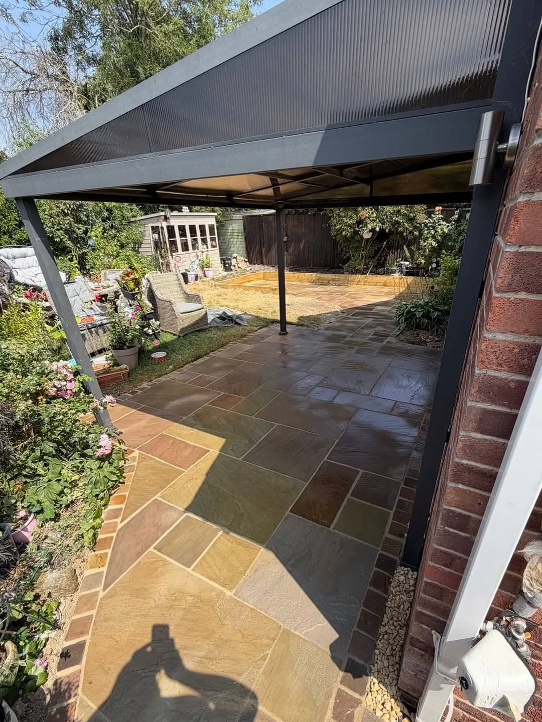 Raj Sandstone Patio With Raj Green Border after photo 5
